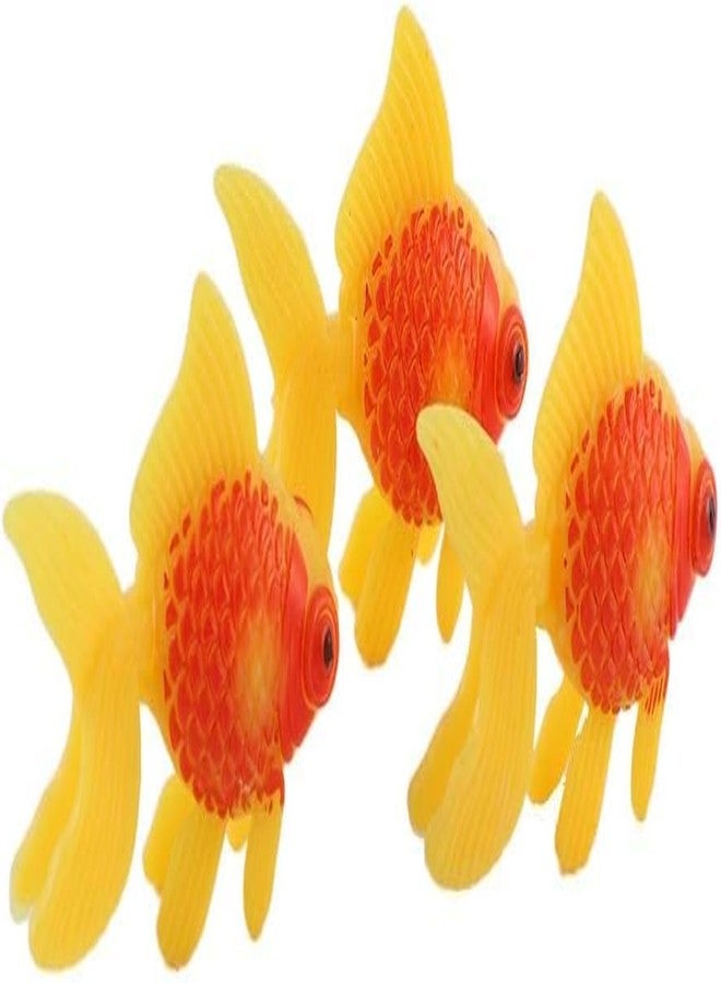 YSSZAM 3 Pack Artificial Moving Aquarium Ornaments - Goldfish and Orange Fish Thematic Decor for Fish Tank - Image 1